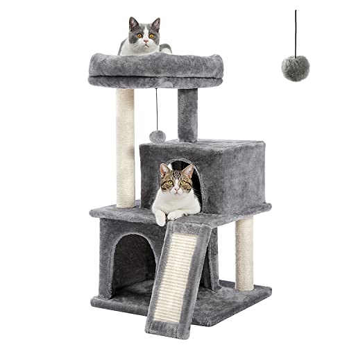 PETEPELA Katzenbaum Kratzbaum Kratzbäume Katzenmöbel mit Sisal-Seil Plüsch Liege höhlen Spielhaus Spielzeug für Katzen Grau PETEPELA Katzenbaum Kratzbaum Kratzbäume Katzenmöbel mit Sisal-Seil Plüsch Liege höhlen Spielhaus Spielzeug für Katzen Grau von PETEPELA