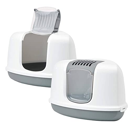 2er Sparpack Katzentoilette Eck-Toilette Nestor Corner Weiss-grau von PETGARD