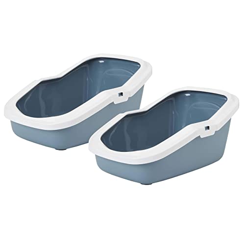 2er Sparpack Katzentoilette Katzenklo mit Rand ASEO blau-Weiss von PETGARD