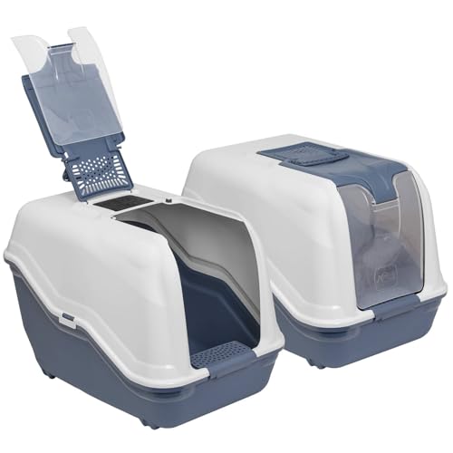 2er Sparpack XXL Katzentoilette Netta Maxi Weiss-blau 2er Sparpack XXL Katzentoilette Netta Maxi Weiss-blau von PETGARD