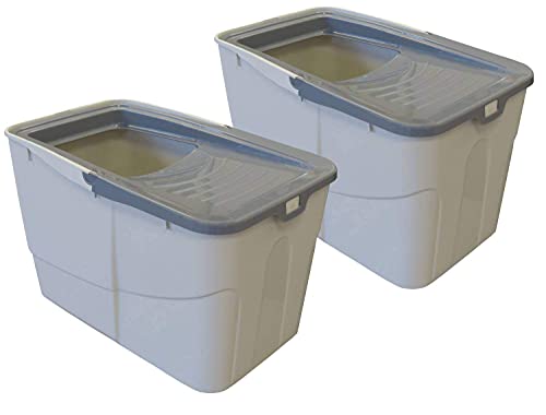 PETGARD 2er-Set Katzen-Klo Sofia Open - Tier-Toilette mit Einstieg von Oben - Tier-Klo - Haustier-Klo 58 x 39 x 38,5 cm - Katzen-Toilette Grau von PETGARD