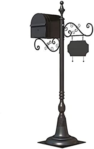 Briefkasten Außenbriefkasten Mit Post, Strapazierfähiger Mittelgroßer Briefkasten Mit Verriegelung, Dekorativem Scroll-Design, Adressschild Und 2 Schlüsseln Im Lieferumfang Enthalten,Schwarz,Hilar von PETI