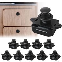 Petites Ecrevisses - 10 Stück Push Button Catch Door Lock Verriegelung für Wohnmobil Schrank Möbelschloss Catch Lock für Van rv Yacht - Schwarz von PETITES ECREVISSES