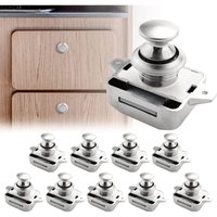 Petites Ecrevisses - 10 Stück Push Button Catch Door Lock Verriegelung für Wohnmobil Schrank Möbelschloss Catch Lock für Van rv Yacht - Silber von PETITES ECREVISSES