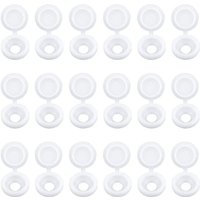 100 Stk Klapp Schraube Abdeckkappen Kunststoff Unterlegscheibe Flip Tops für Möbel Schränke Regale Weiß von PETITES ECREVISSES