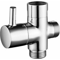 3-Wege-Ventil Brauseadapter G1/2" Handbrausegarnitur aus Massivem Messing Universalzubehör Chrom von PETITES ECREVISSES