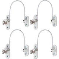 4 STK Fensterschloss Babysicherheit Kindersicherung Fenster Cable Lock mit Schlüssel für Kühlschrank Waschmaschine Schrank Weiß von PETITES ECREVISSES