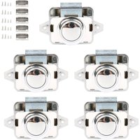 5 Stück Push Button Catch Lock Catch Schranktürschloss Möbelschloss Door Lock Verriegelung für RV Camper Caravan Van - Silber von PETITES ECREVISSES