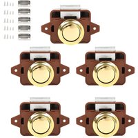 Petites Ecrevisses - 5 Stück Push Button Catch Lock Catch Schranktürschloss Möbelschloss Door Lock Verriegelung für rv Camper Caravan Van - Braun Petites Ecrevisses - 5 Stück Push Button Catch Lock Catch Schranktürschloss Möbelschloss Door Lock Verriegelung für rv Camper Caravan Van - Braun von PETITES ECREVISSES