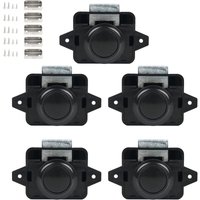 Petites Ecrevisses - 5 Stück Push Button Catch Lock Catch Schranktürschloss Möbelschloss Door Lock Verriegelung für rv Camper Caravan Van - Schwarz von PETITES ECREVISSES