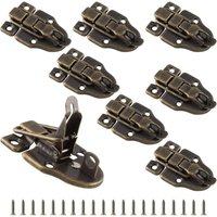 Petites Ecrevisses - 8 Stk Antike Haspe Verriegelungs Schnappverschluss Haspe für Holzkiste Schmuckschatulle - Bronze von PETITES ECREVISSES