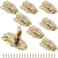 Petites Ecrevisses - 8 Stk Antike Haspe Verriegelungs Schnappverschluss Haspe für Holzkiste Schmuckschatulle - Gold von PETITES ECREVISSES