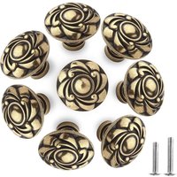 8 Stück Antike Schrankknöpfe Bronze Vintage Möbelknopf 30mm Blumen Schranktürknöpfe mit Schrauben Möbelgriffe für Schränke Kommode Kleiderschrank von PETITES ECREVISSES