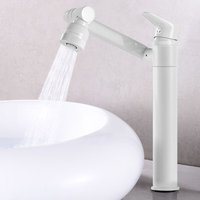 Petites Ecrevisses - Hoch Waschtischarmatur 360° Rotation Küchenarmatur Warmes und Kaltes Wasser Wasserhahn Bad mit 3/8' Schlauch Weiß von PETITES ECREVISSES
