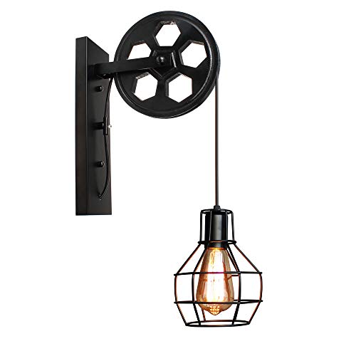 PETITES ECREVISSES Industrielle Wandleuchten Vintage E27 industrial Wandlampe Retro Metall LED Kreative für Wohnzimmer Esszimmer Schlafzimmer (Schwarz - 1 Stück) von PETITES ECREVISSES