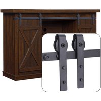 Petites Ecrevisses - Mini Scheunentür Hardware Kit für Schränke J-förmiger Schiebetürbeschlag für Möbel für Doppeltüren Belastung 70kg - 200cm Petites Ecrevisses - Mini Scheunentür Hardware Kit für Schränke J-förmiger Schiebetürbeschlag für Möbel für Doppeltüren Belastung 70kg - 200cm von PETITES ECREVISSES