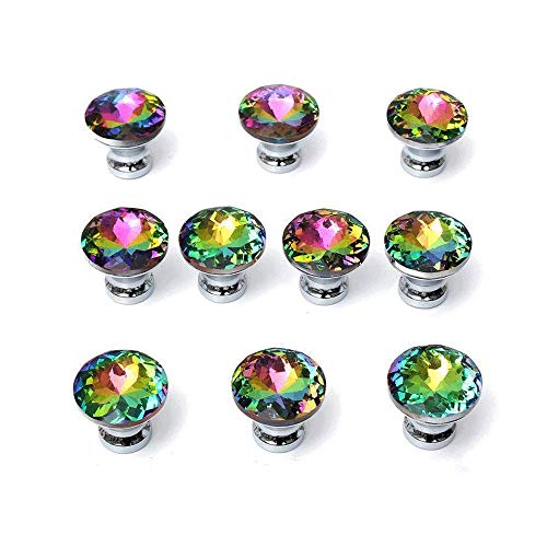 PETITES ECREVISSES 10Stk 30mm Diamant Form Kristall Glasschrank Knob, Schubladenknöpfe Einzigartige Dekoration (Bunt) von PETITES ECREVISSES