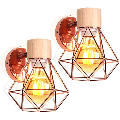 PETITES ECREVISSES 2 Stück Wandleuchte Holz Innen Vintage Wandlampe E27 Industrial Lampe Einstellbarer Lampenschirm 16CM Metall Deckenleuchte für Schlafzimmer Flur Wohnzimmer PETITES ECREVISSES 2 Stück Wandleuchte Holz Innen Vintage Wandlampe E27 Industrial Lampe Einstellbarer Lampenschirm 16CM Metall Deckenleuchte für Schlafzimmer Flur Wohnzimmer von PETITES ECREVISSES