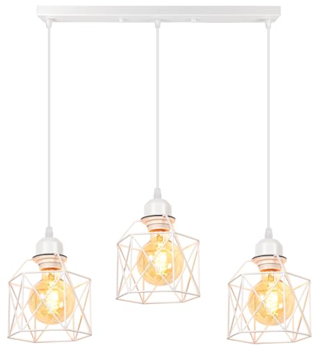 PETITES ECREVISSES 3 flammig Pendelleuchte Industrielle Vintage Hängeleuchte E27 Deckenleuchter mit Sechseck Design Lampe aus Eisen 160MM Pendellampe für Wohnzimmer Esstisch Küche von PETITES ECREVISSES