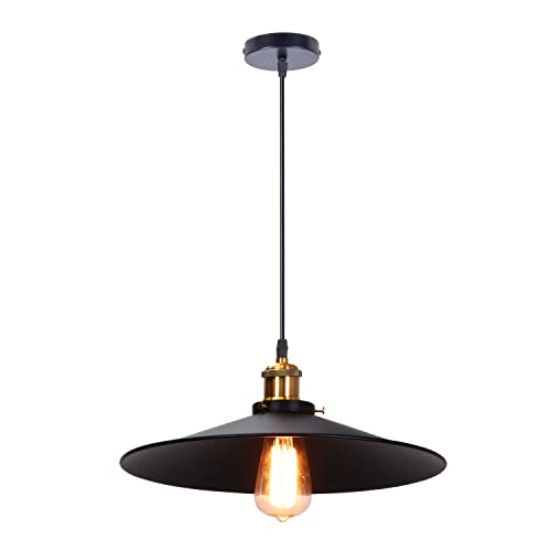 PETITES ECREVISSES Industrielle Metall Retro Deckenleuchte Lampenschirm E27 Pendelleuchte Schatten Schwarz von PETITES ECREVISSES