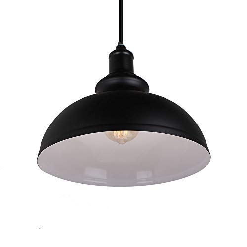 PETITES ECREVISSES Pendelleuchte Industrial Vintage Hängeleuchte Schwarz LED Design 1 Flammig Pendellampe Metall für Wohnzimmer Esszimmer Restaurant Keller Untergeschoss Usw (1 Flammig) von PETITES ECREVISSES