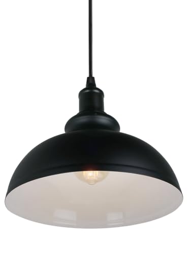 PETITES ECREVISSES Pendelleuchte Industrial Vintage Hängeleuchte Schwarz LED Design 1 Flammig Pendellampe Metall für Wohnzimmer Esszimmer Restaurant Keller Untergeschoss Usw (1 Flammig) von PETITES ECREVISSES