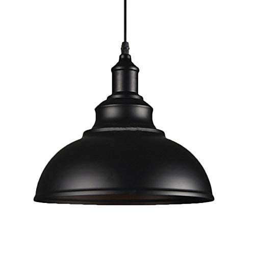 PETITES ECREVISSES Pendelleuchte Industrielampe Vintage Lampenschirm E27 Ø29cm Hängeleuchte LED aus Metall Hängelampe Schwarz für Wohnzimmer Esszimmer Restaurant Keller Untergeschoss Usw (1 pack) von PETITES ECREVISSES