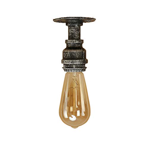 PETITES ECREVISSES Retro Deckenlampen Wasserrohr Metall Wandleuchte Lampe Leuchte, Vintage-Industrie-Stil kreative für Korridor, Café, Bar, Küche, Schlafzimmer (Silber) von PETITES ECREVISSES