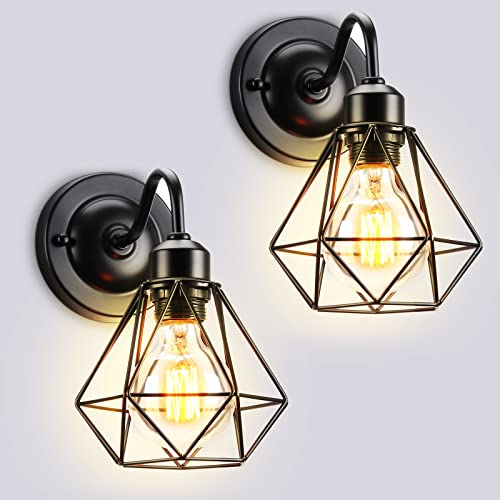 PETITES ECREVISSES Wandlampe E27 Vintage Wandleuchte Industrial Innen Lampe Einstellbarer Lampenschirm 16CM Metall Deckenleuchte für Schlafzimmer Flur Wohnzimmer(A-2PCS) von PETITES ECREVISSES