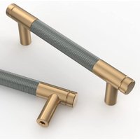 Petites Ecrevisses - 10 Stück Gerändelte Schrankgriffe Möbelgriffe Türgriffe für Küchenschränke Kommode Schrank Grau - 96mm von PETITES ECREVISSES