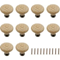 Petites Ecrevisses - 10 Stück Möbelknöpfe Vintage-Stil Schubladenknöpfe 34mm Rund Möbelgriffe für Schrank Kinderzimmer mit Schrauben - Gelb von PETITES ECREVISSES