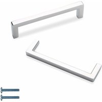 Petites Ecrevisses - 10 Stück Schubladengriffe Edelstahl Möbelgriffe für Schrank Schminktisch mit Schrauben Silber - 96mm von PETITES ECREVISSES