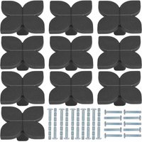 Petites Ecrevisses - 10 Stück Schubladenknöpfe Schwarz Blattform Möbelknöpfe für Kommode Schrankgriffe mit Schrauben von PETITES ECREVISSES