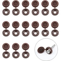Petites Ecrevisses - 100 Stk Klapp Schraube Abdeckkappen Kunststoff Unterlegscheibe Flip Tops für Möbel Schränke Regale Braun von PETITES ECREVISSES