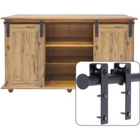 Petites Ecrevisses - Mini Scheunentür Hardware Kit für Möbel Schiebetürsystem für tv Schrank Schiene für Doppeltüren Belastung 70kg - 120cm von PETITES ECREVISSES