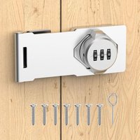 2 Stück Haspe Sicherheits Überfalle Schloss mit Passwort Hasp Passwort Türriegel Passwortschloss für Scheunentür Garage Garten - Chrom/3,5 Zoll von PETITES ECREVISSES