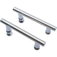 Petites Ecrevisses - 2 Stück Türgriff für Duschkabine 145mm Rundrohr Duschtürknopf Edelstahl Glastürgriff Chrome - Transparent von PETITES ECREVISSES