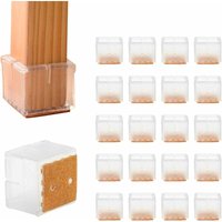 20 stk Quadrat Stuhlbeinkappen 30-35mm Möbelfußkappen Bodenschoner mit Filzauflage Möbelmatte für Hartholzböden Fliesenböden Laminat von PETITES ECREVISSES