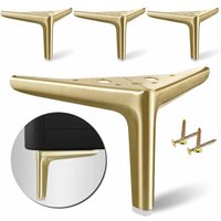 Petites Ecrevisses - 4 Pcs Möbelfüße Dreieck Metall Schrankfüße mit Schrauben Belastung 200KG Möbelfüsse für Schubladen Nachttisch Gold - 12cm von PETITES ECREVISSES