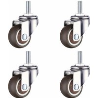 Petites Ecrevisses - 4 Pcs Klein Lenkrollen Rollen für Möbel M6x15mm Möbelrollen Durchmesser 25mm für Couchtisch Blumenständer Schrank von PETITES ECREVISSES