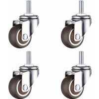 Petites Ecrevisses - 4 Pcs Klein Lenkrollen Rollen für Möbel M8x20mm Möbelrollen Durchmesser 38mm für Couchtisch Blumenständer Schrank von PETITES ECREVISSES