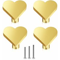 4 Stück Gold Schubladenknöpfe Herzform Möbelknöpfe Dekoration Möbelgriff für Tür Schrank Kommode Inklusive Schrauben von PETITES ECREVISSES