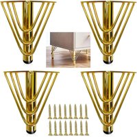 4 Stück Möbelfüße Metall Schrankfüsse Gold 15cm Tischbeine mit Schrauben Möbelbeine für TV-Schrank Sofa Bett von PETITES ECREVISSES