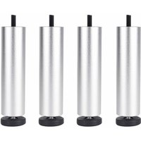 Petites Ecrevisses - 4 Stück Möbelfüße Verstellbare Tischbeine Aluminiumlegierung Möbelbeine für Bett Sofa Schrank Silber - 25cm von PETITES ECREVISSES