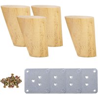 Petites Ecrevisses - 4 pcs Sofabeinen aus Holz Schrägen Möbelbeine mit Montageplatte und Schrauben - 5cm von PETITES ECREVISSES