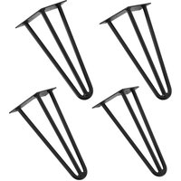 Petites Ecrevisses - 4er Set Hairpin Leg Haarnadel Tischbeine aus Metall 3 Stangen Möbelfüße für Schrank Couchtisch Stuhl - 30cm von PETITES ECREVISSES