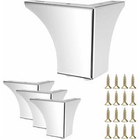 Petites Ecrevisses - 4er Set Möbelfüße 100mm Modern Tischbeine mit Schrauben Metall Beine für Sofa Bett Schränke - Chrom von PETITES ECREVISSES