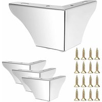 Petites Ecrevisses - 4er Set Möbelfüße 75mm Modern Tischbeine mit Schrauben Metall Beine für Sofa Bett Schränke - Chrom von PETITES ECREVISSES