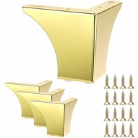 Petites Ecrevisses - 4er Set Möbelfüße 100mm Modern Tischbeine mit Schrauben Metall Beine für Sofa Bett Schränke - Gold von PETITES ECREVISSES