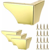 Petites Ecrevisses - 4er Set Möbelfüße 75mm Modern Tischbeine mit Schrauben Metall Beine für Sofa Bett Schränke - Gold von PETITES ECREVISSES